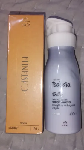 Kit colônia castanha+ hidratante algodão