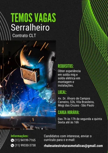 Contrata-se serralheiro