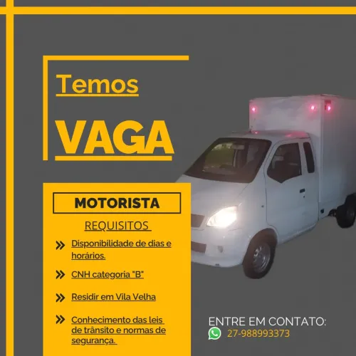 PRECISA-SE DE MOTORISTA PARA ENTREGAS NO MERCADO LIVRW