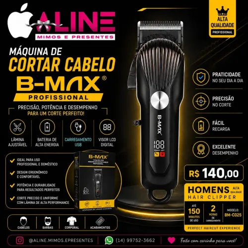 MAQUINA CORTAR CABELO B-MAX BM-C025