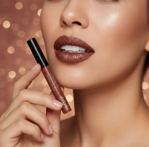 Batom Power Stay Matte Glitter Effect Nude iluminado Avon