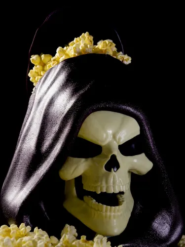 Balde de pipoca esqueleto He-Man Mestre do universo Cinépolis.