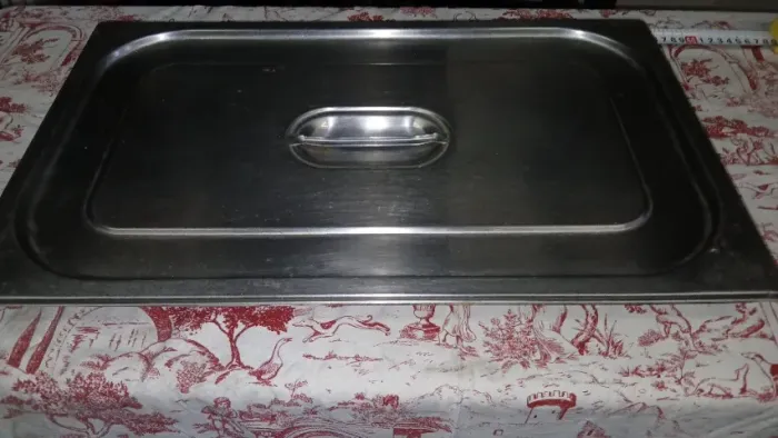 Cuba Gastronômica GN 1/1 Inox com Tampa e Forma para 8 Ovos/Hambúrguer