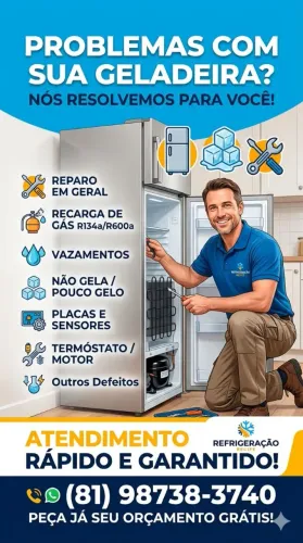 Geladeira, Freezer. Manutenção Geral. Brastemp, Consul, Eletrolux