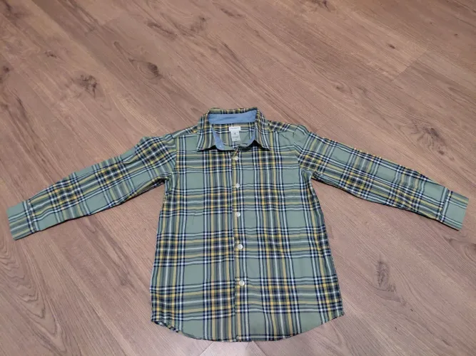 Camisa Carter's Infantil Xadrez Manga Longa - Tamanho 8