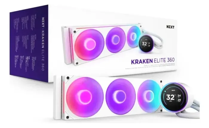 NZXT Kraken Elite 360 RGB Branco - Tela LCD - Garantia