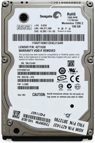 HD Seagate Momentus 7200.2 100GB SATA 2.5" 7200rpm ST9100821AS Desktop/Laptop/Mac/Notebook