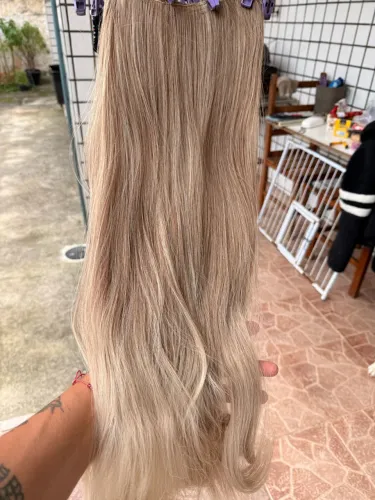 Aplique de cabelo ombré tic tac não humano 