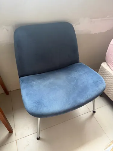 2 poltronas de suede azul