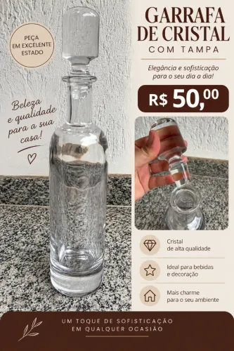 Garrafa de cristal com tampa