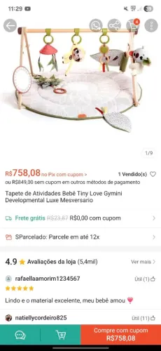Tapete de atividade tiny love