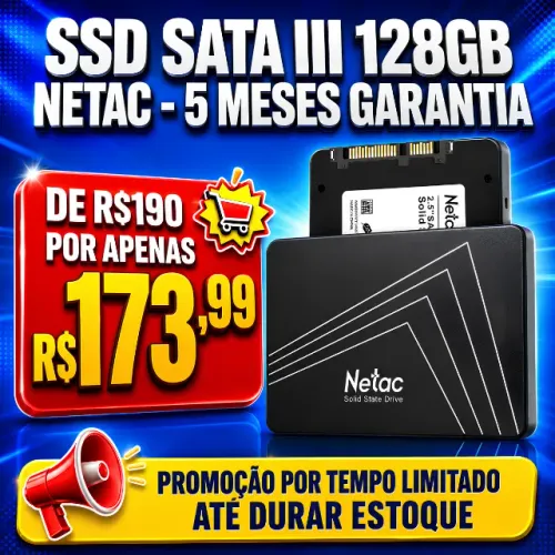 SSD SATA III 128GB NETAC 5 MESES DE GARANTIA