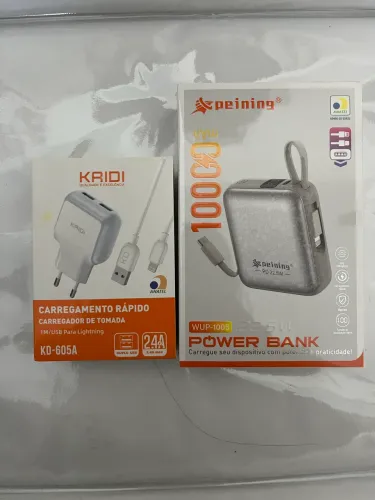 Power bank + carregador lacrados iPhone 