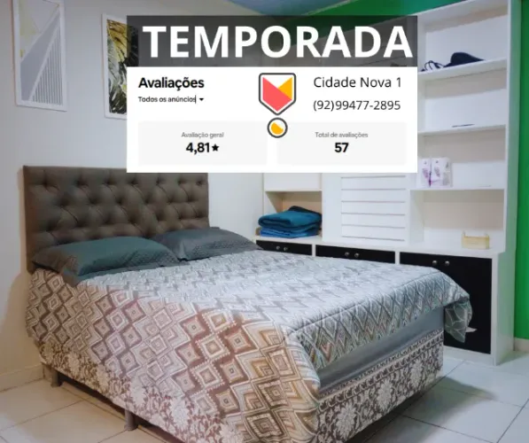 Casa por Temporada em Manaus, 3 Quartos c/ Ar, Wi-Fi e Garagem (leia)