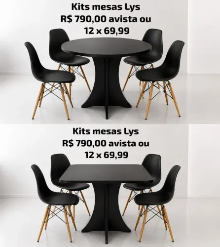 Kit de mesa lys Mesa + cadeiras