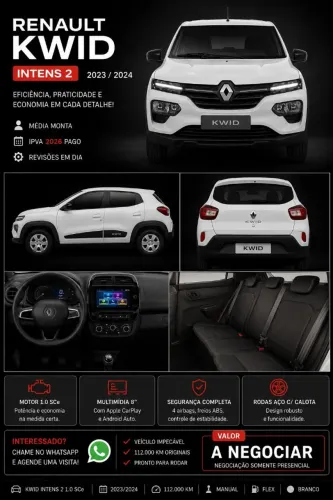 Renault Kwid Intense 1.0 Flex 12V 5P Mec. 2024