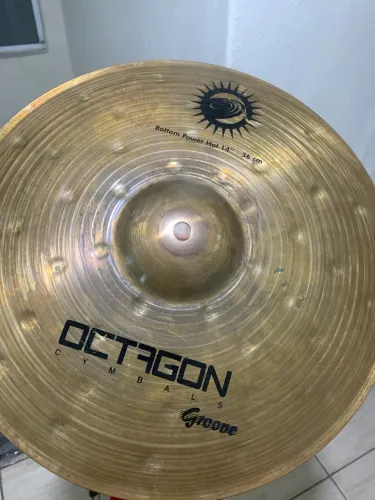 Chimbal / Hi-Hat 14" Octagon Groove Power Hat (Top + Bottom) - Bronze B8