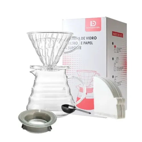 ConjuntoDays Brasil  Jarra 500 ml e Porta Filtro V60 02 50 Filtros