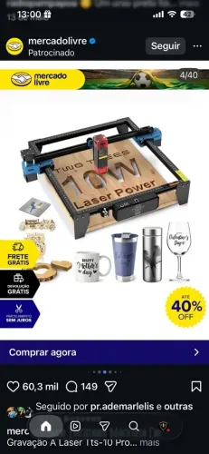 Máquina para gravação à laser