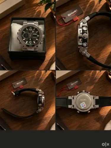Relógio Masculino SKMEI Prata e Preto - Design Robusto e Esportivo
