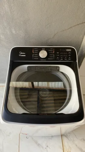 Lavadora de Roupas Midea 13kg Cesto Inox 13 Programas de Lavagem Branca Wave Agitator