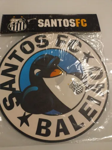 Mouse pad circular mascote baleia do Santos