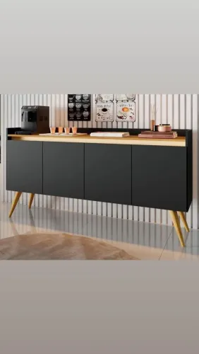 Buffet Gold 04 portas Cor Preto