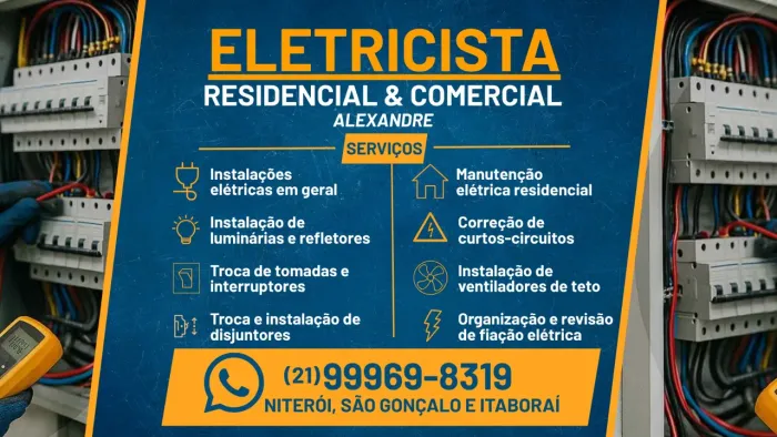 Eletricista residencial e comercial - Niterói, São Gonçalo e Itaboraí