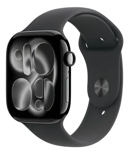 Apple Watch Series 11 GPS - Caixa preta brilhante de alumínio - 46 mm - Pulseira esportiva