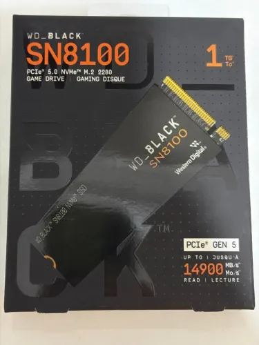 SSD WD_BLACK 1TB SN8100, até 14.900 MB/s - Novo/Lacrado