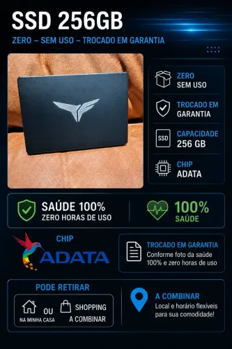 SSD 256GB NOVO SEM USO 100% ORIGINAL.