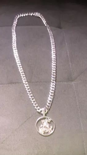 $500 Prata mais pingente  usada 10mm 70cm 1x1 