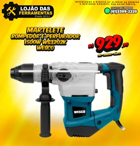 Martelete Rompedor E Perfurador 1500w Ws3202k Wesco