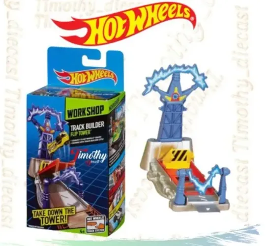 Pista Hot Wheels Track Builder Flip Tower. Conecta-se a outras pistas para expansao