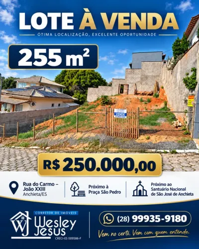 LOTE À VENDA EM LOCALIZAÇÃO NOBRE ANCHIETA/ES