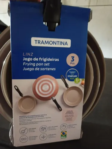 Jogos de frigideiras Tramontina, anti aderentes, com 3 peças. Fazemos entrega