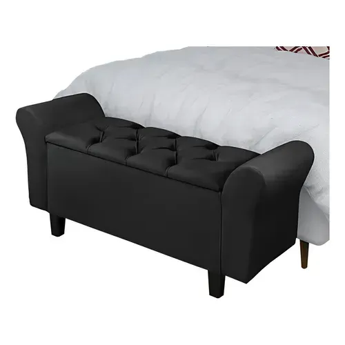 Recamier Baú Lara Móveis De Armazenamento Sapateira Luxo Tamanho 150 Cm Premium Para Quart
