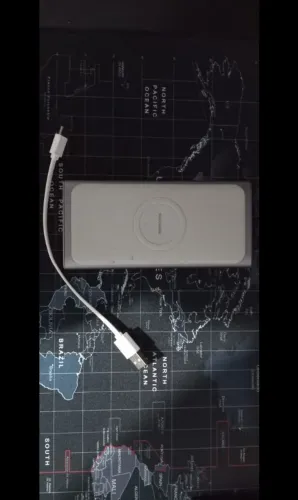Power Bank Carregador Portátil 10000mah Indução Samsung Cor Prata