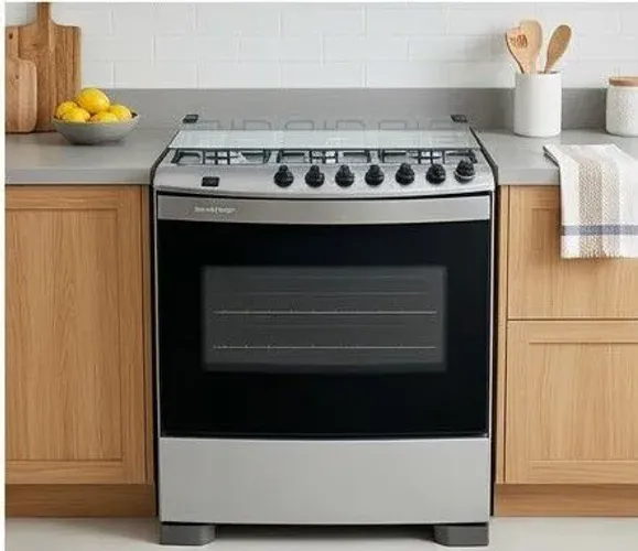 Fogão Brastemp ref.BFS6NCB <br>com forno a gás 6 bocas<br>