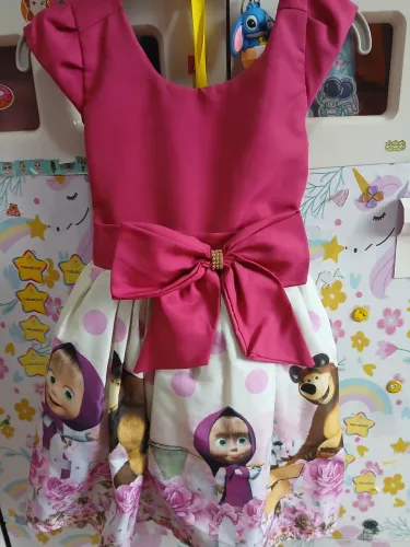 Vestido masha e urso tam 2 anos