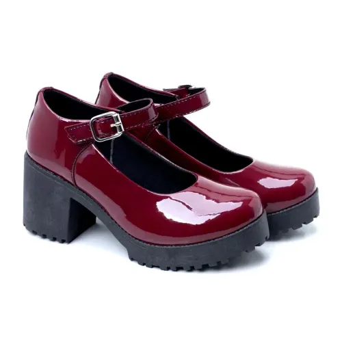 Sapato Mary Jane marsala