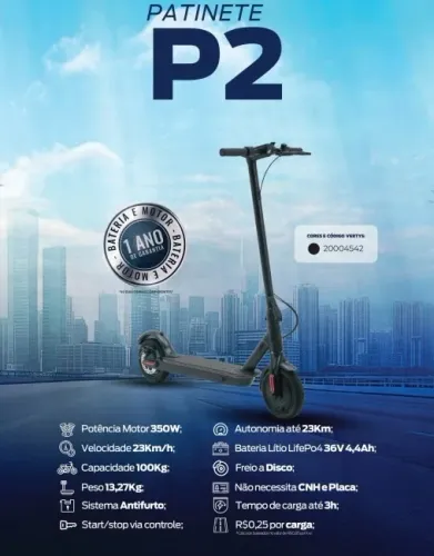Patinete Elétrico P2 - 12x sem juros