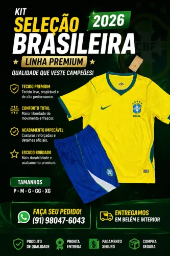 Uniforme Seleção Brasileira 2026 Linha Premium (Camisa + Short)