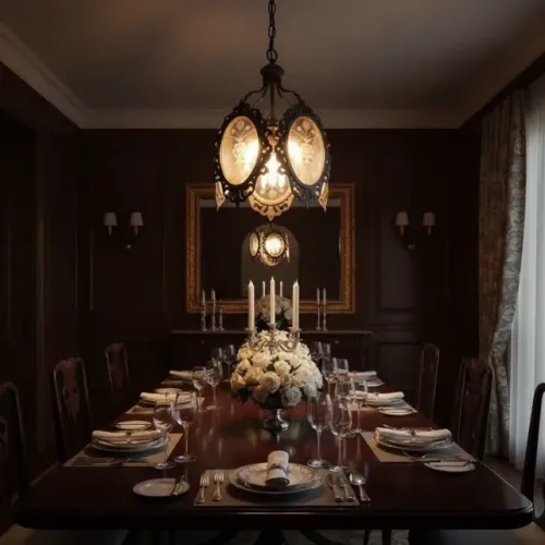 Lustre Pendente Antigo Bronze Com Medalhões De Vidro Floral (Usado)