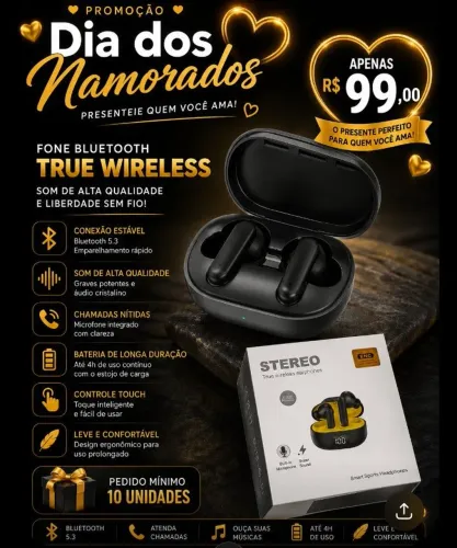 Presente Dia Dos Namorados -  Fone Bluetooth 