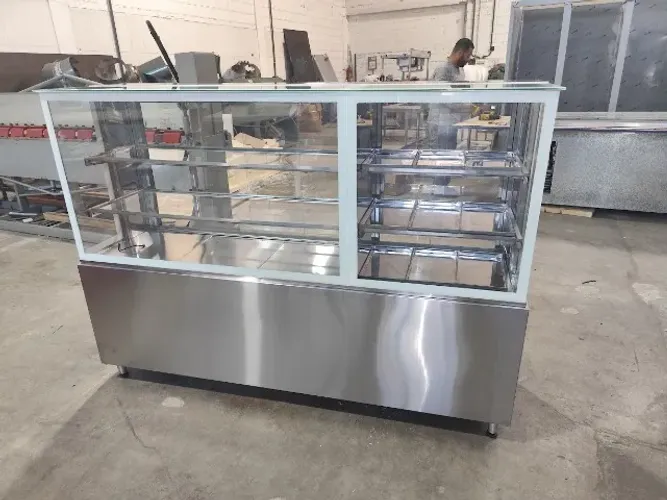 Vitrine Estufa 800mm Inox Conservação para Salgados