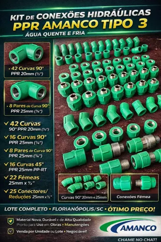 Kit de Conexões de água quente e fria PPR