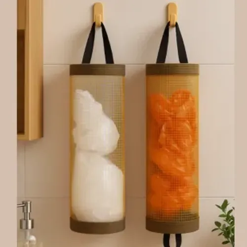 Puxa Saco Porta Sacolas Dispenser Organizador De Sacolinhas Plásticas De Parede