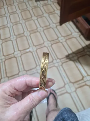 Pulseira feita a mão folheada a ouro. 18k