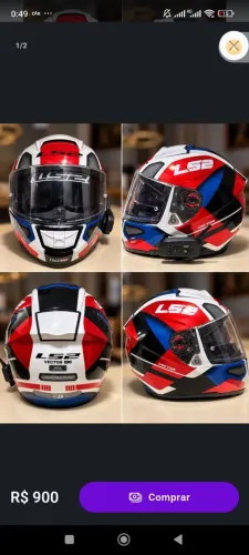 CAPACETE LS2 ZERADO 59/60